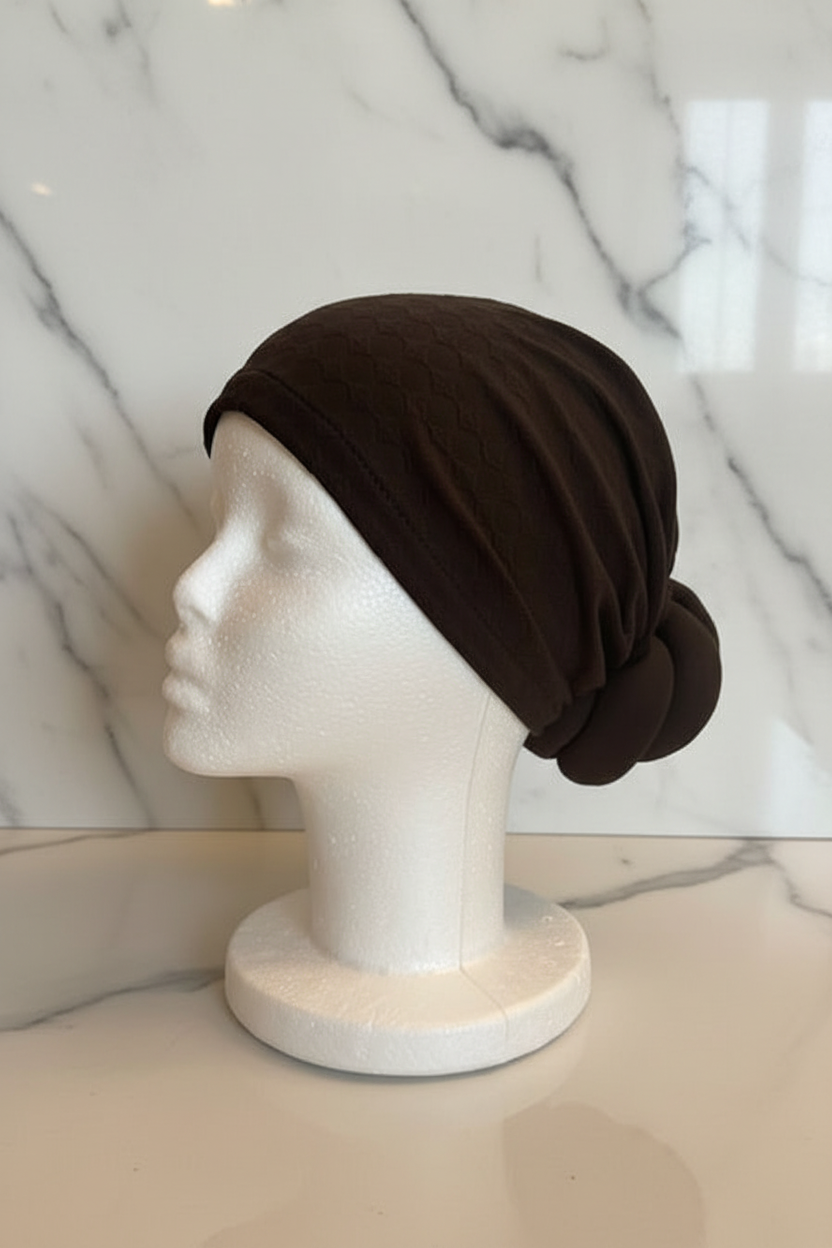 Already Knotted Wrap - Dark Brown Marble Hero Shot