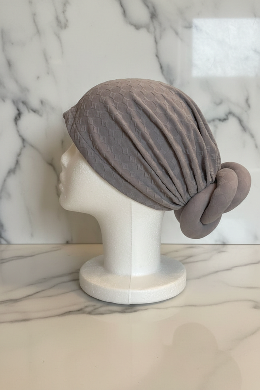 Already Knotted Wrap - Dark Grey Angled Knot Marble Shot