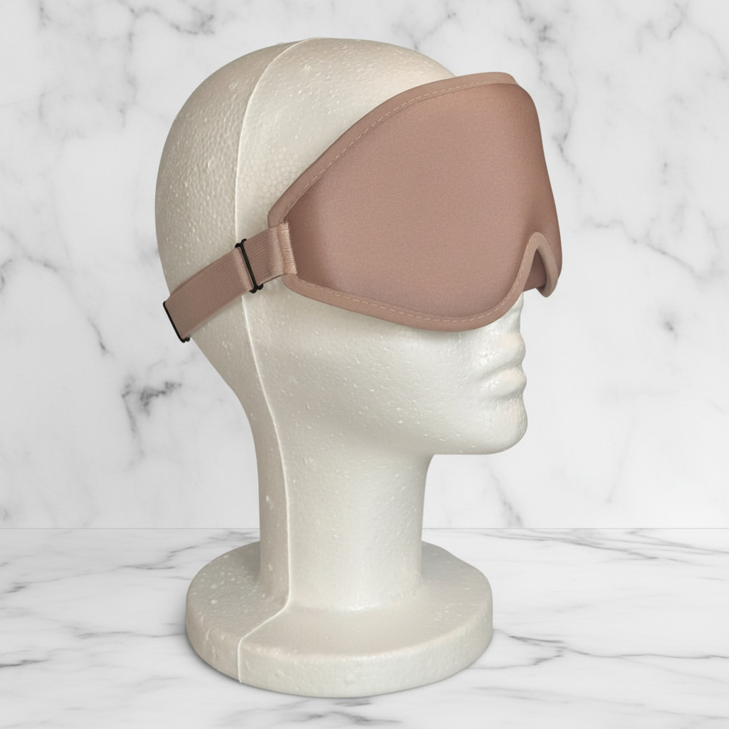 Ayana Eye Mask Pink - Strap Side - Seamless Marble