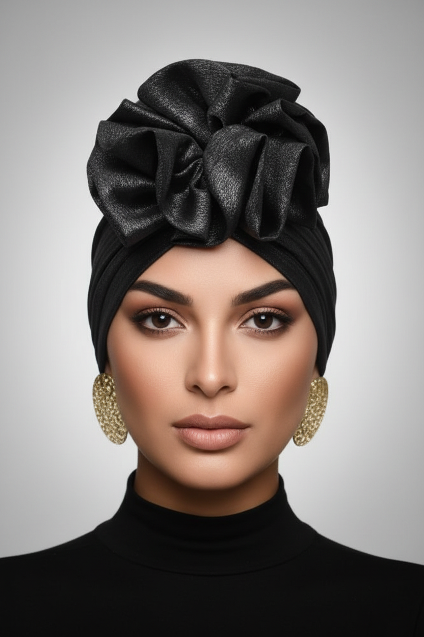 Black Glitter Bow Wrap - Lifestyle