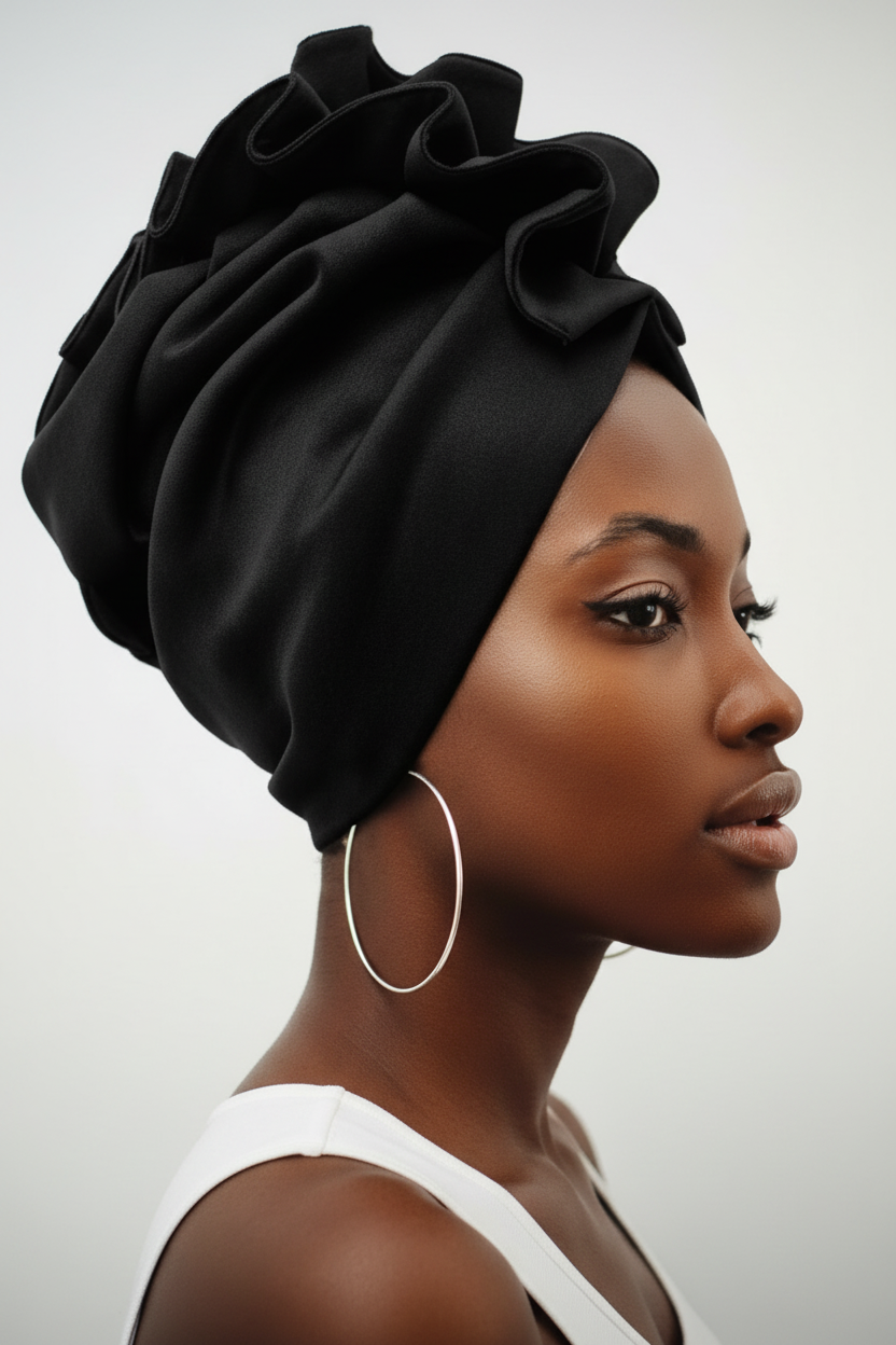 Black Velvet Headwrap - Lifestyle