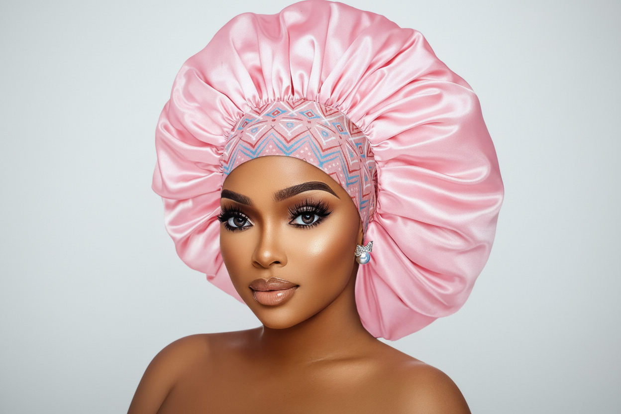 Brightened Pink Striped Bonnet