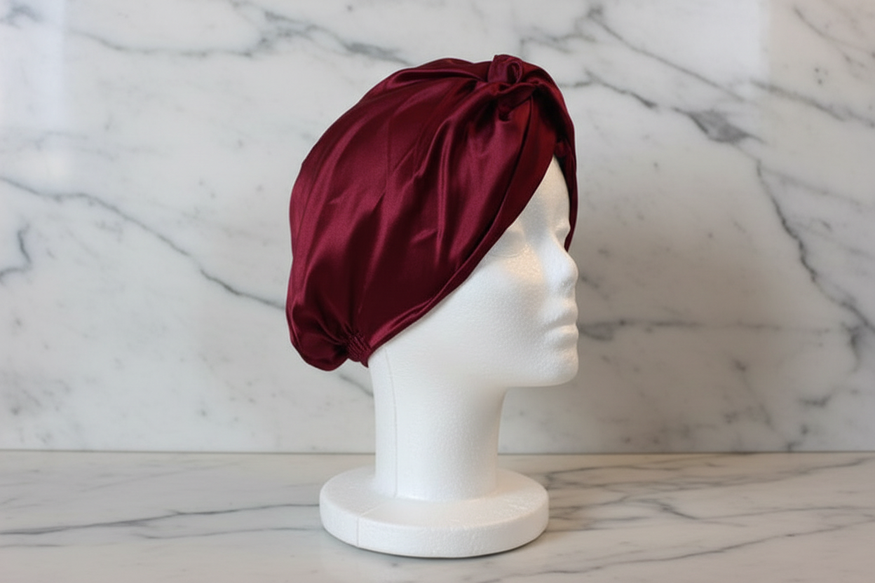 Burgundy Turban - Side View