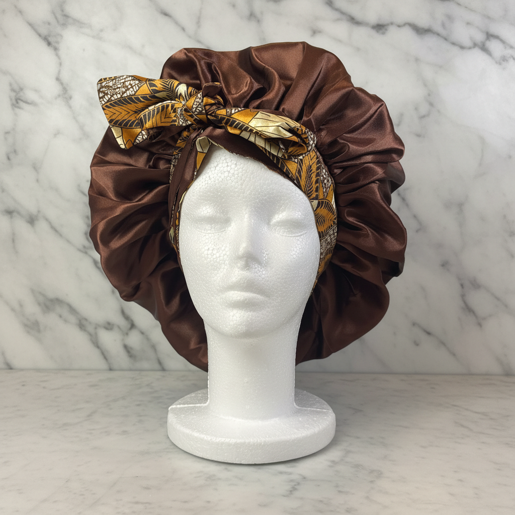 Chocolate Brown Bonnet Front - Marble Background
