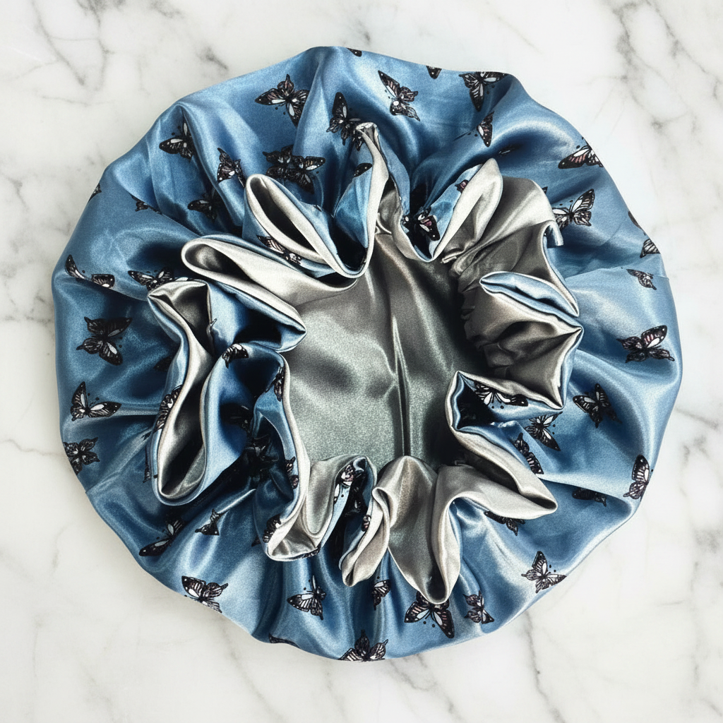 Cream Floral Bonnet on Marble
