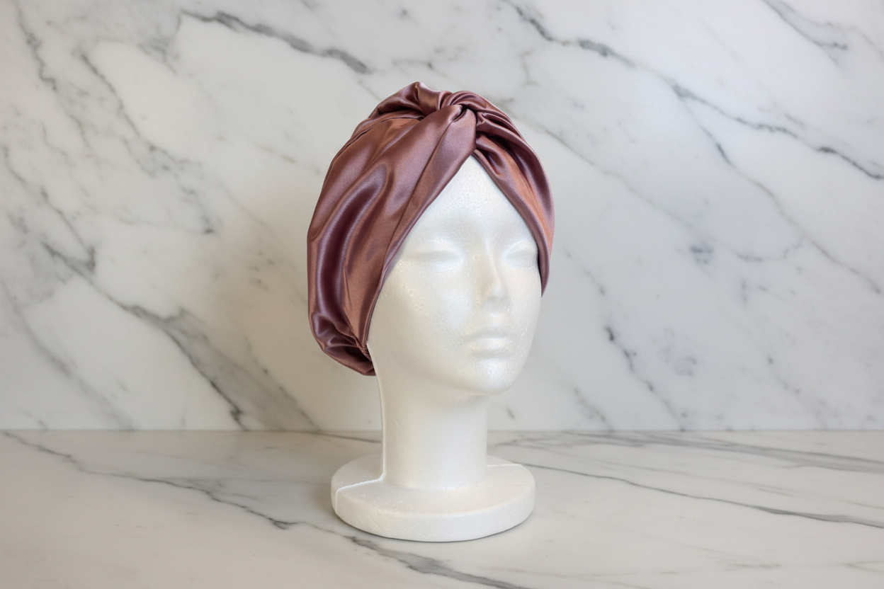 Mauve Turban - Three Quarter View