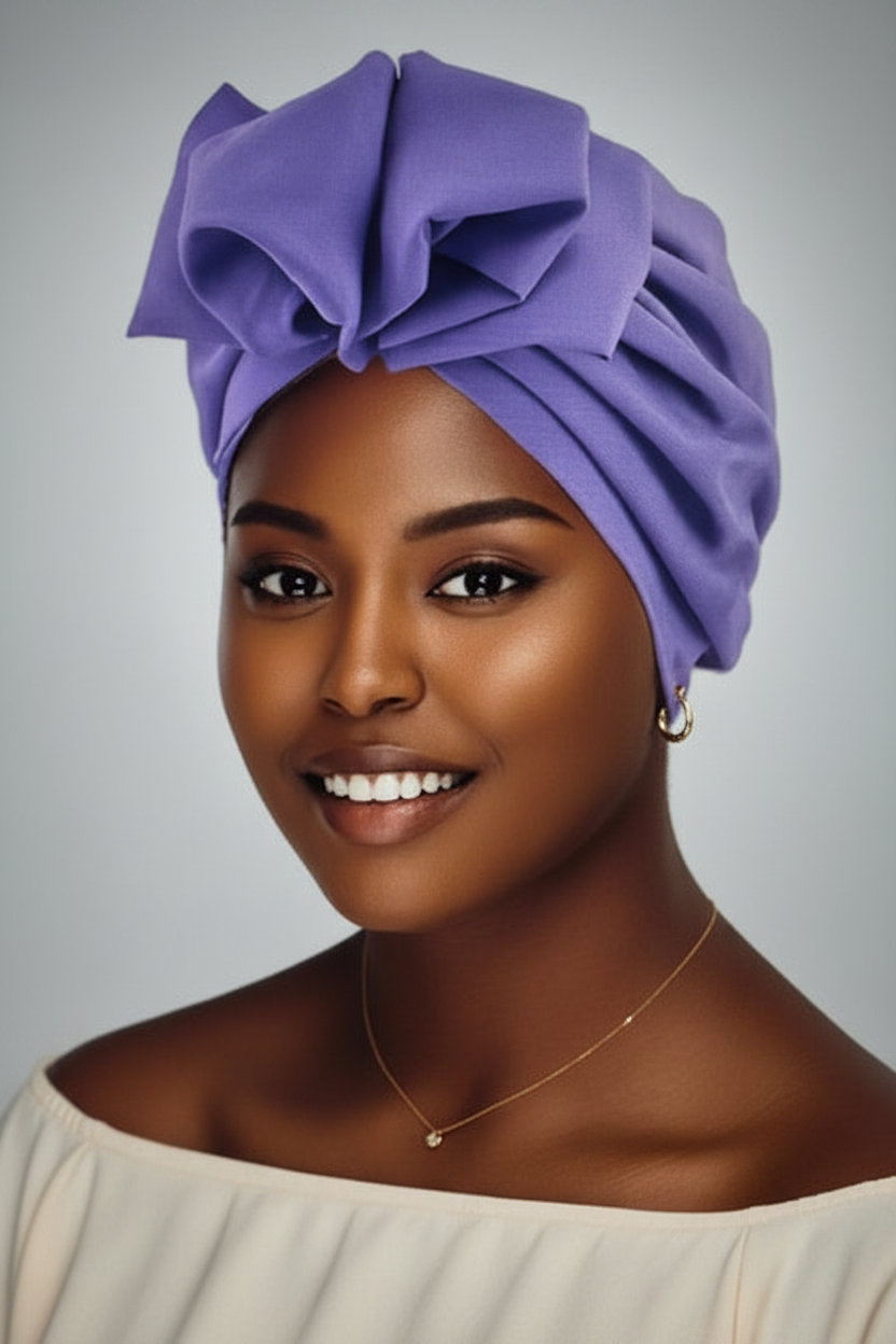 Model in Modest Bow Wrap with outfit