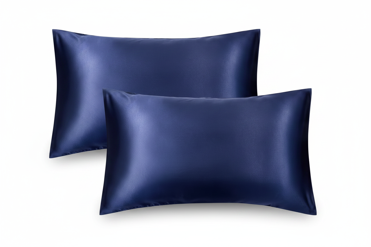 Navy Blue Silk Pillowcases
