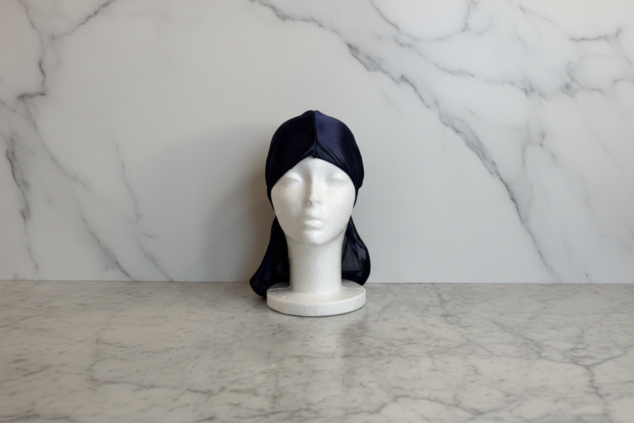Navy Du-Rag Marble Background