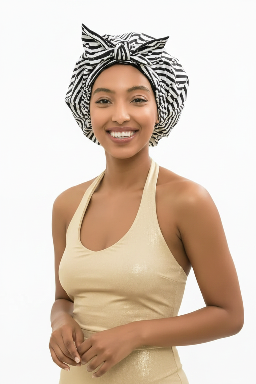 Striped Shower Cap