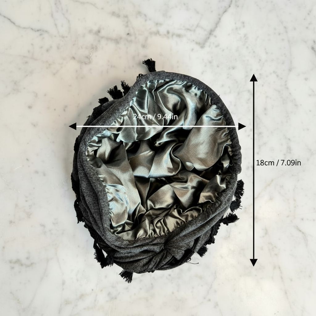 Turban Dimension Diagram - Black Font