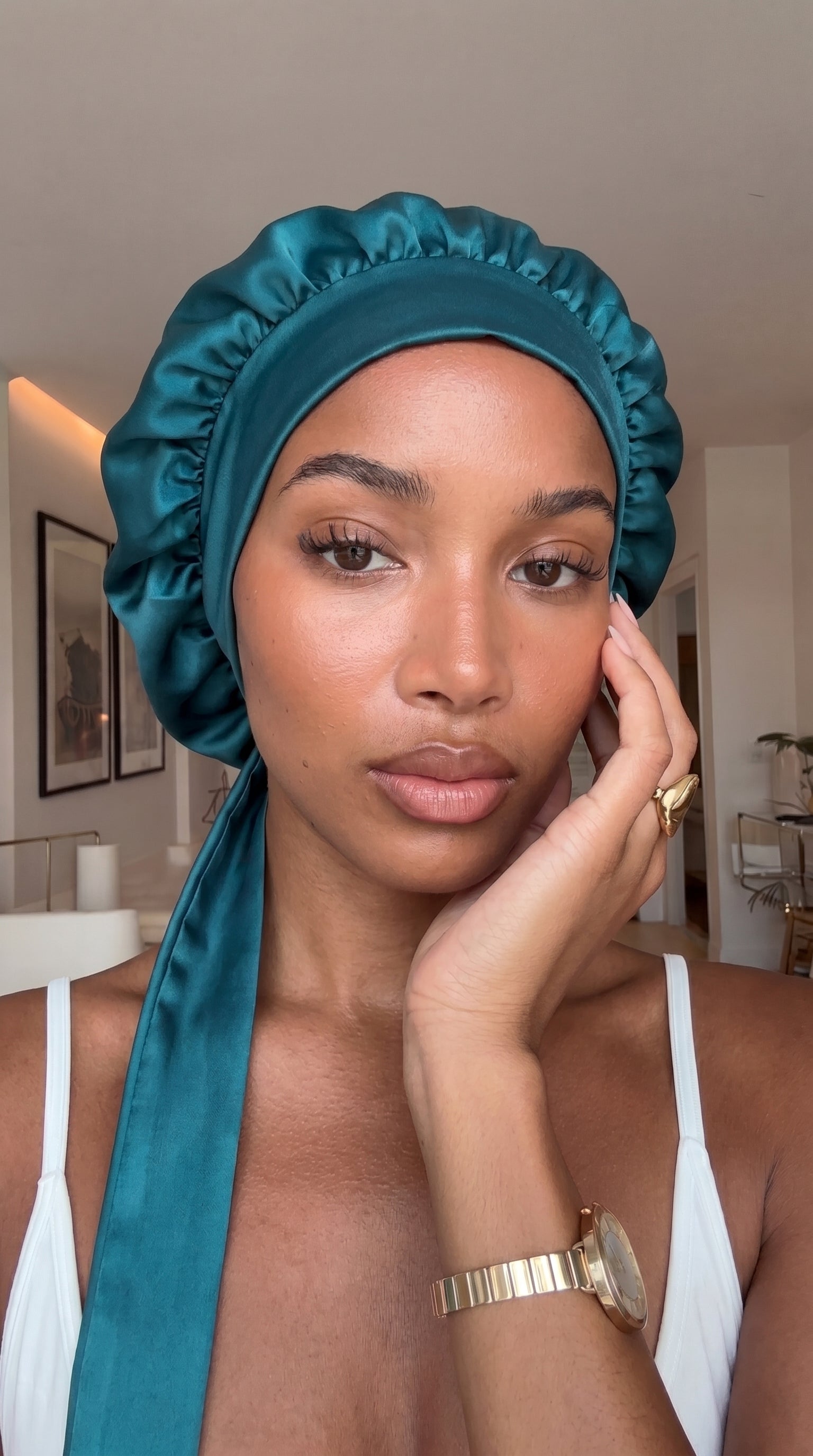 The Raven Ribbon Silk Bonnet