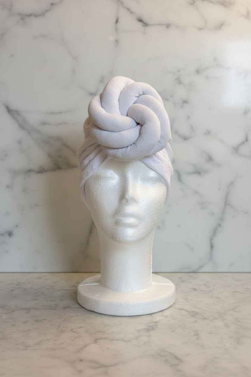 Already Knotted Wrap - White Marble Hero Shot