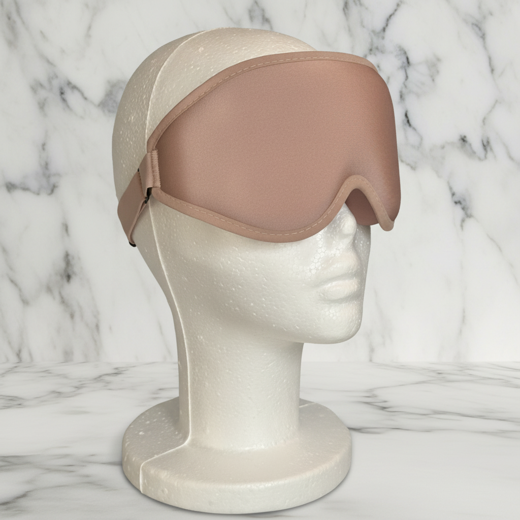 Ayana Eye Mask Pink - Front Angled - Seamless Marble