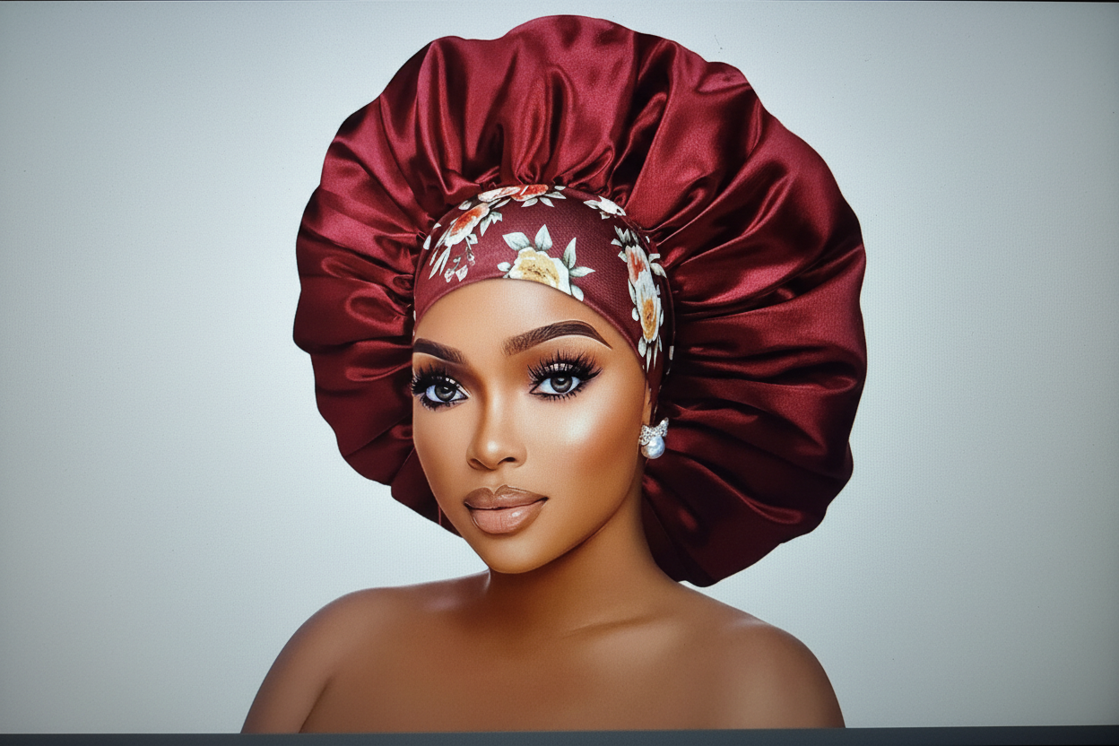 Brightened Burgundy Floral Band Bonnet