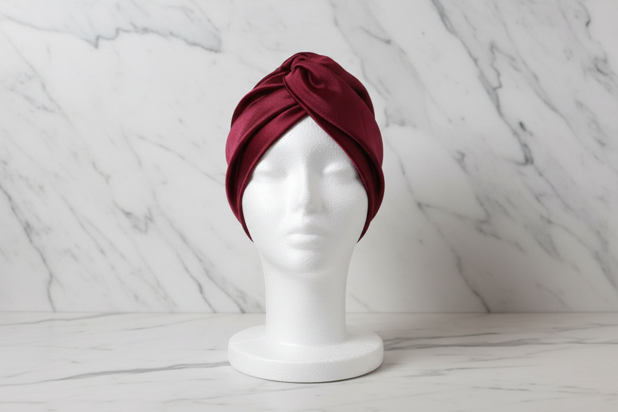 Burgundy Turban - Front View