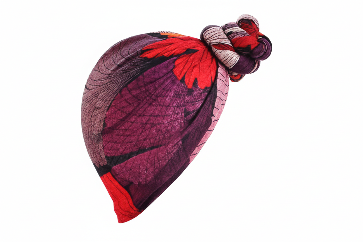 Enhanced Headwrap - Pink/Brown Butterfly