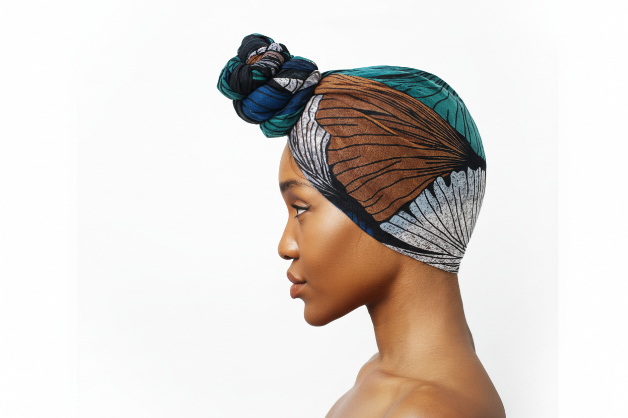 Enhanced Headwrap - Teal/Brown Detail