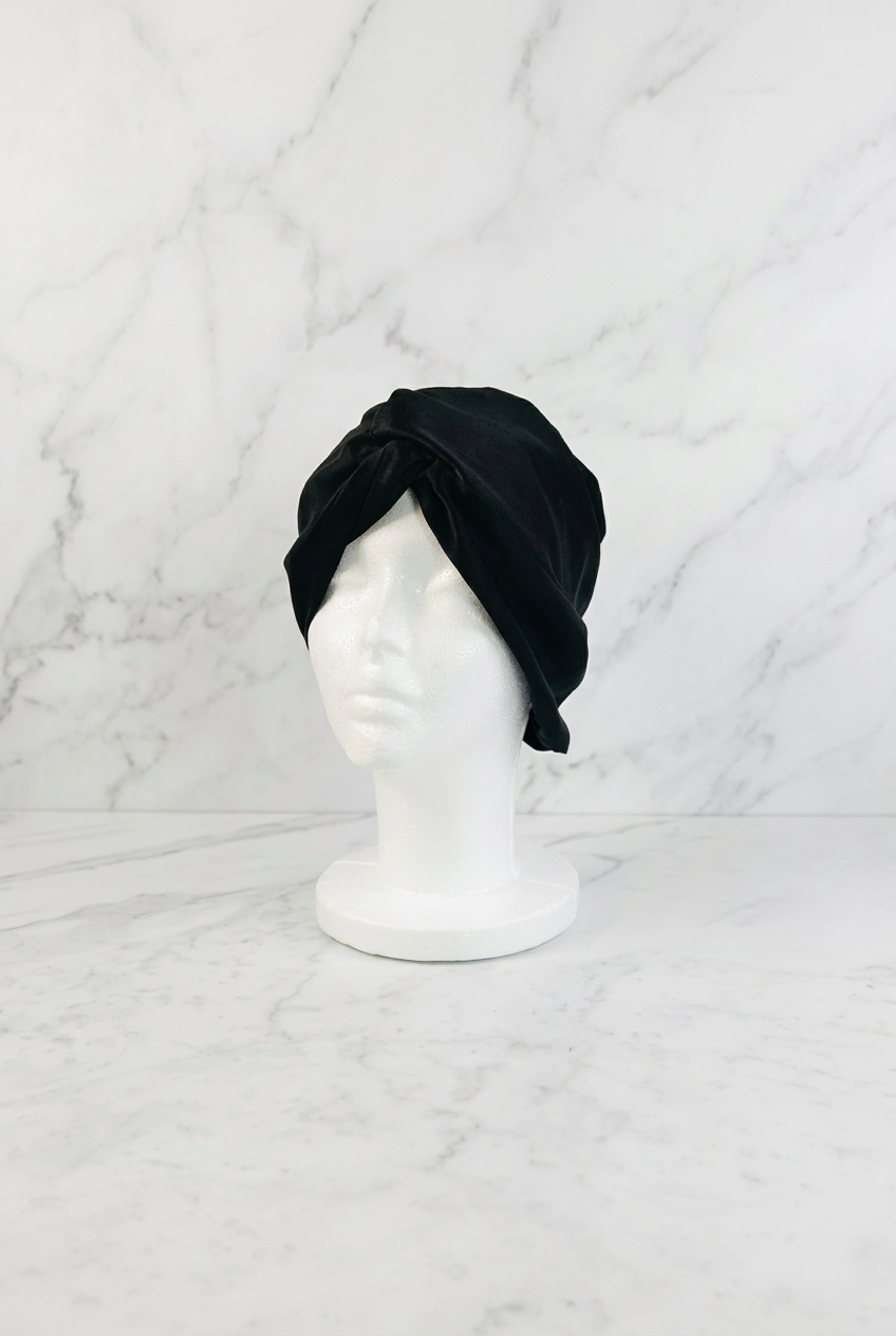 The Ä.Bon Halo Silk Bonnet — Black
