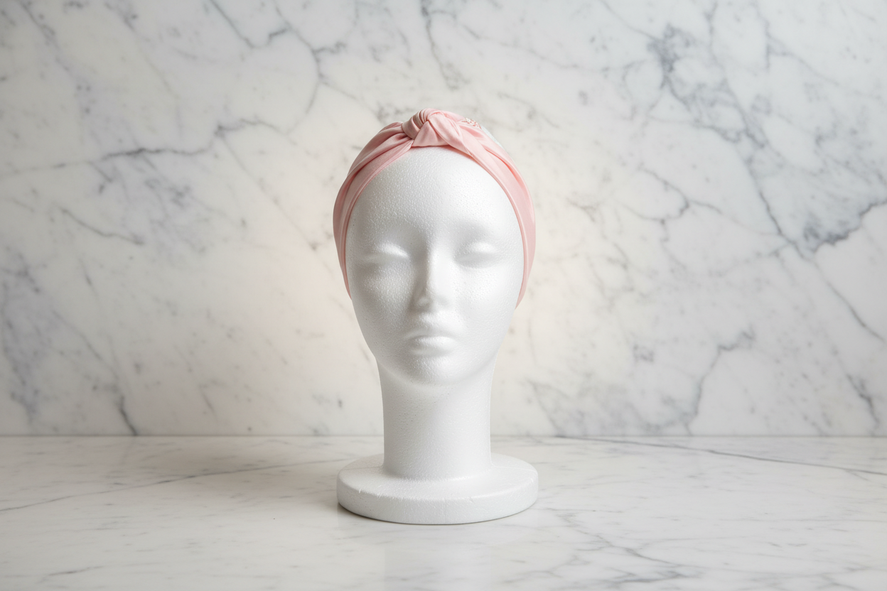 Tumajah Timeless Silk Headband in Pink - Front