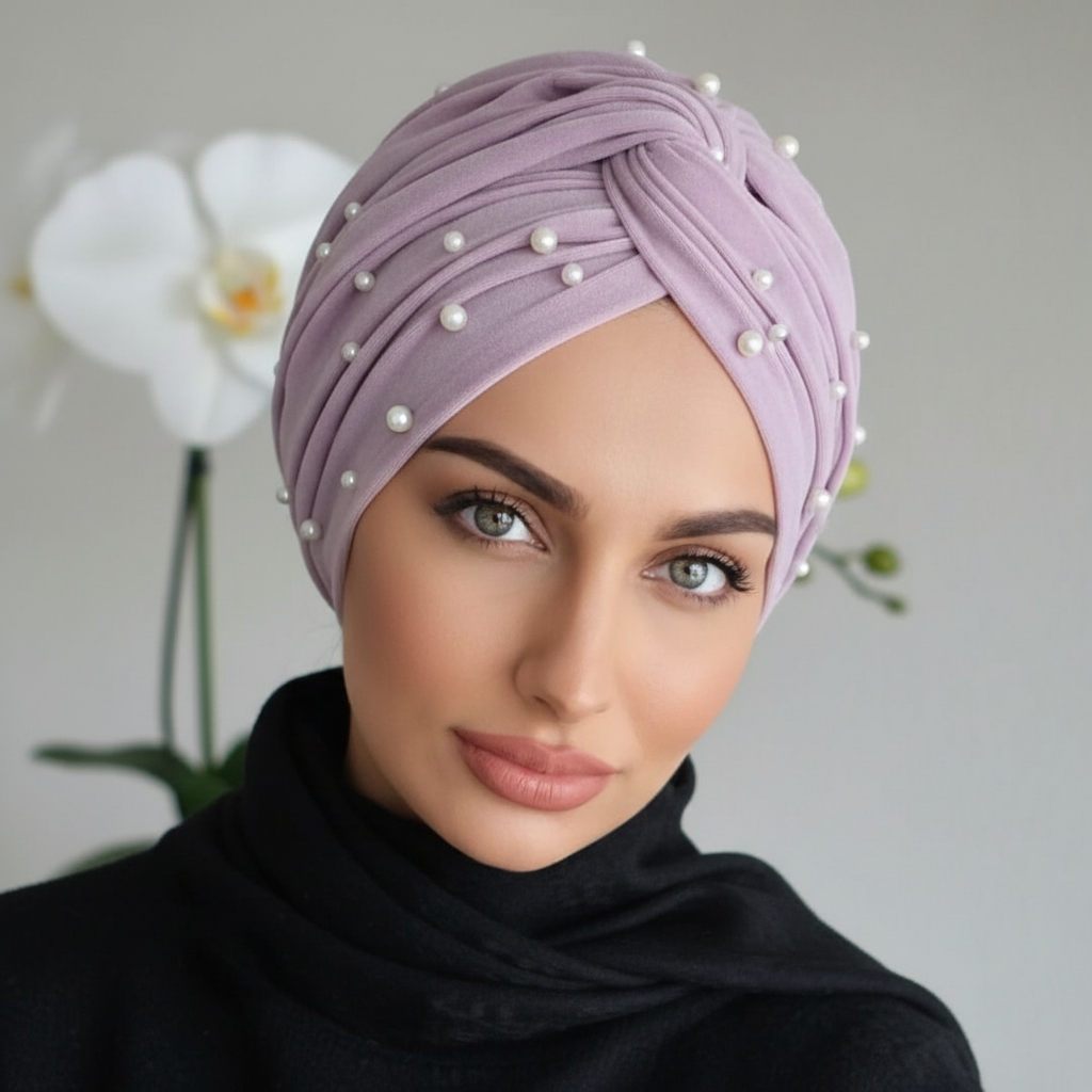 Lavender Pearl Headwrap - Lifestyle