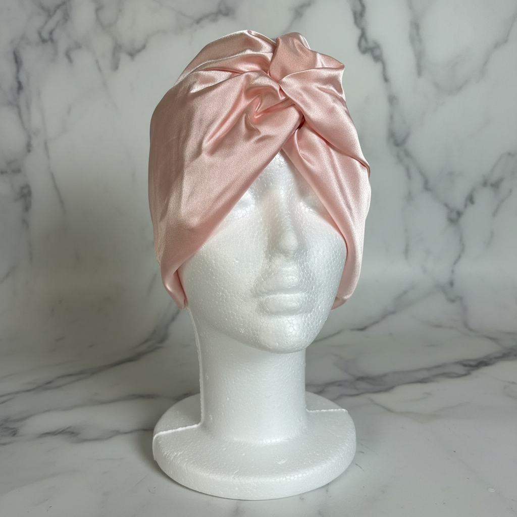 Mauve Silk Bonnet - Marble Background