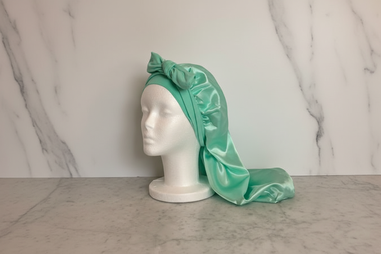 Mint Green Long Bonnet Side Marble