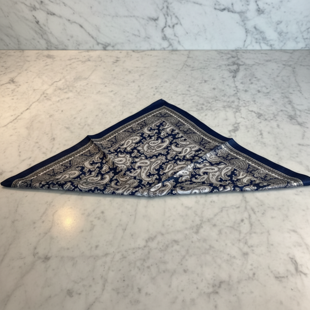 Paisley Silk Scarf Marble 3