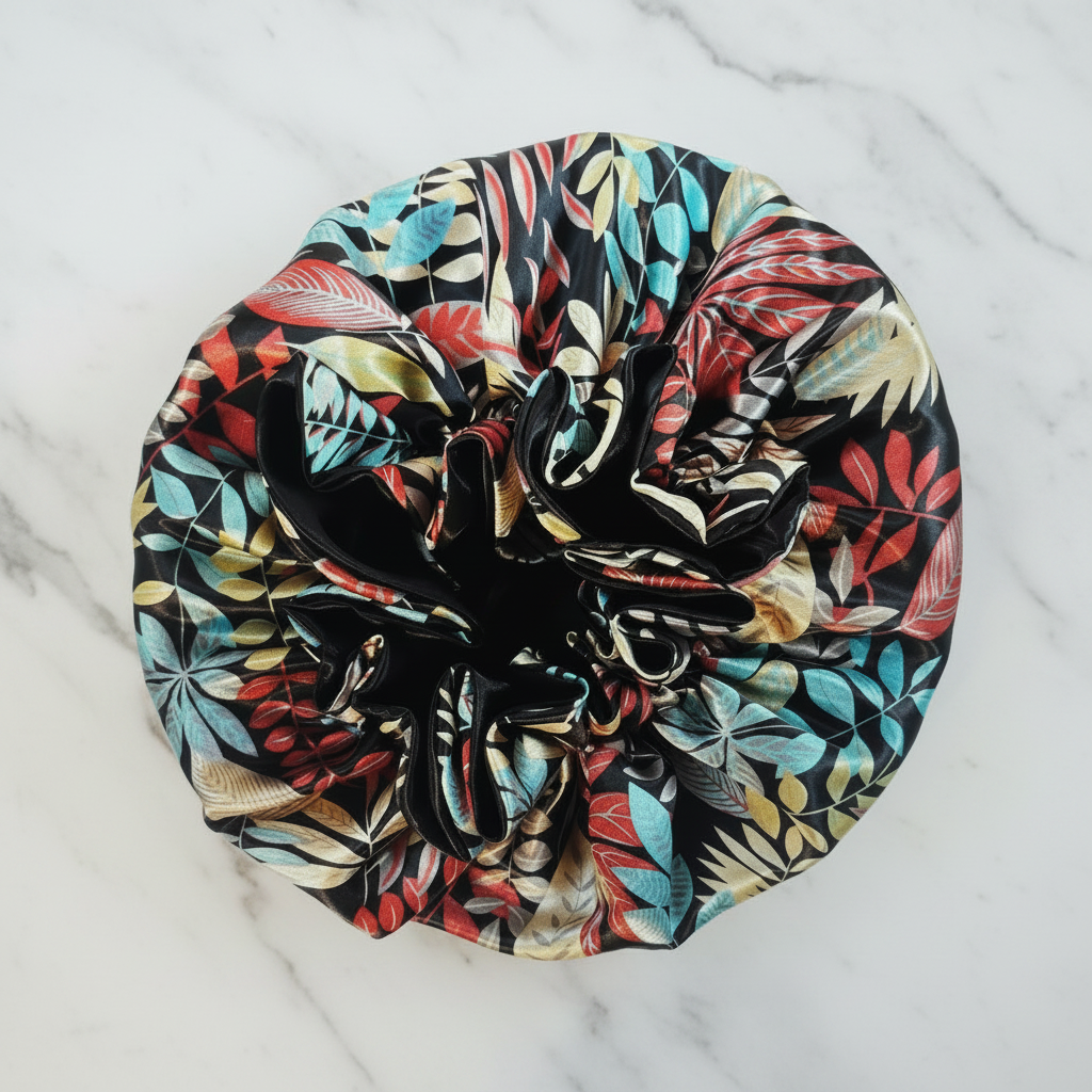 Peach Floral Bonnet on Marble