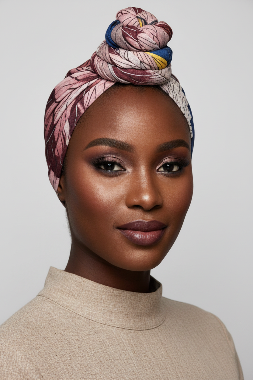 Pink Burgundy Butterfly Headwrap - Lifestyle