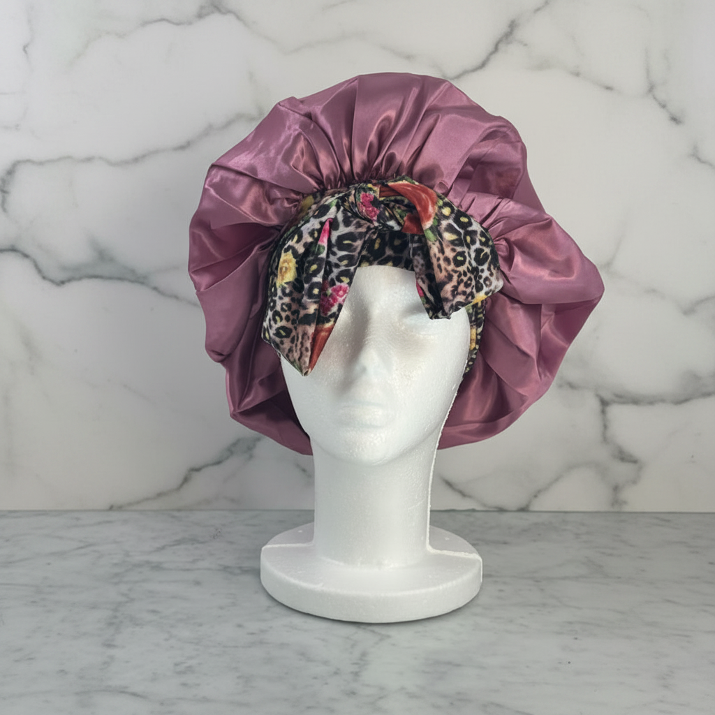 Rose Bow Tie Bonnet — Marble