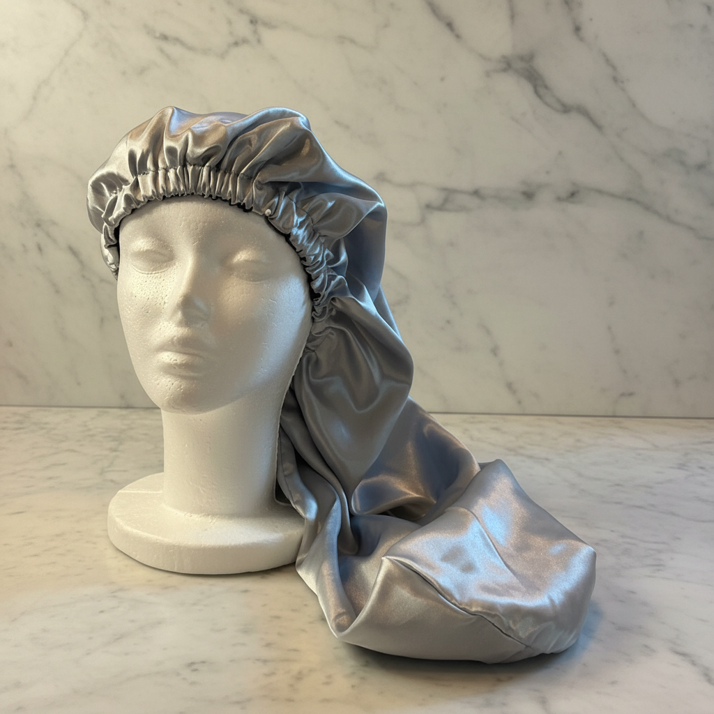 Sheena Long Silk Bonnet - Silver Hero Image Revised