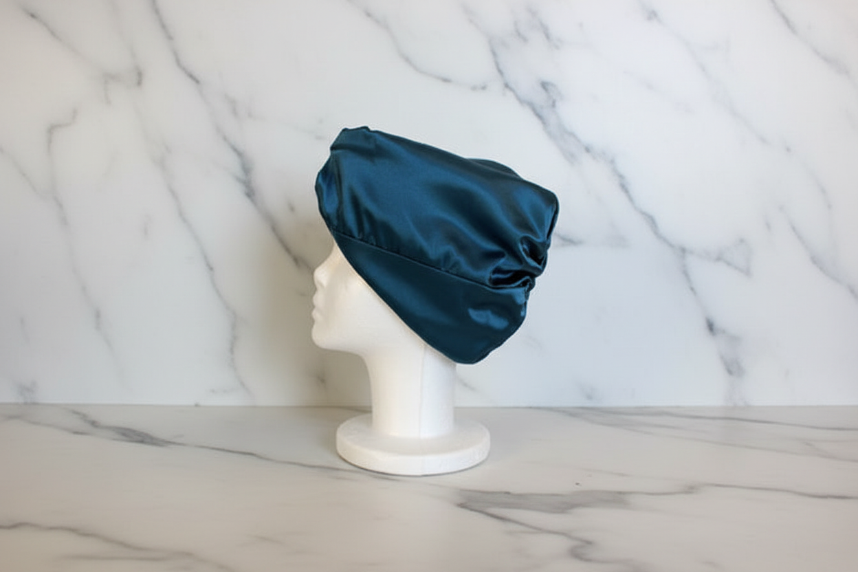 Teal Bonnet - Angled Side View