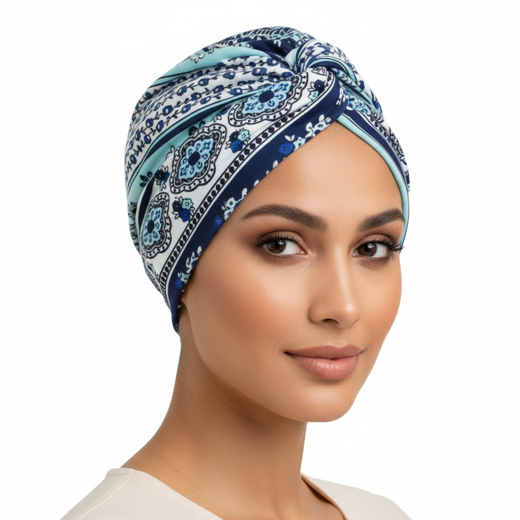Turquoise Paisley Headwrap - Lifestyle